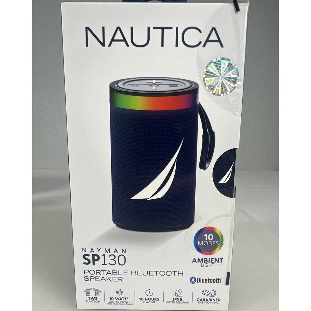 Nautica Nayman SP130 Portable Bluetooth Speaker Unisex OS Navy NEW 10W IPX5